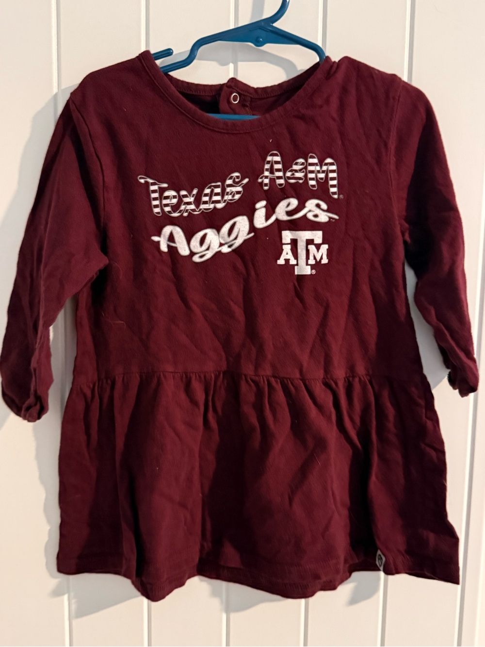 Colosseum Texas A&M Aggies Toddler Girls Maroon Long Sleeve Peplum Top 5T